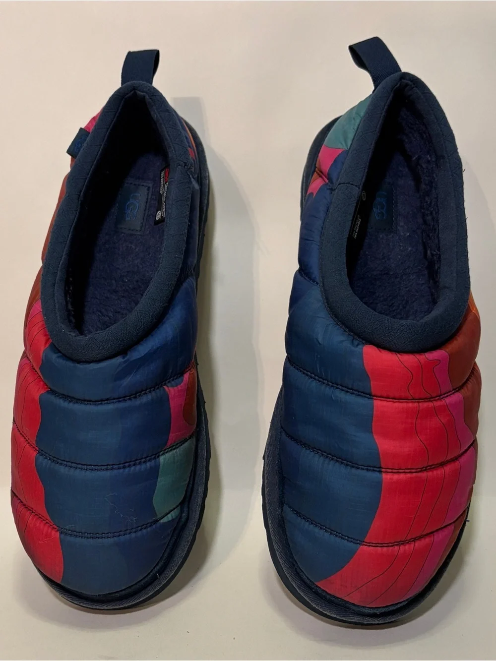 UGG Tasman LTA Cali Topo Black Topographic Slippers Men’s Size 10